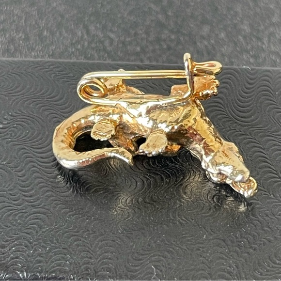 *SOLD* Rare Vintage Gold Vermeil Alligator Crocodile Lizard Reptile Brooch Pin - Picture 11 of 14